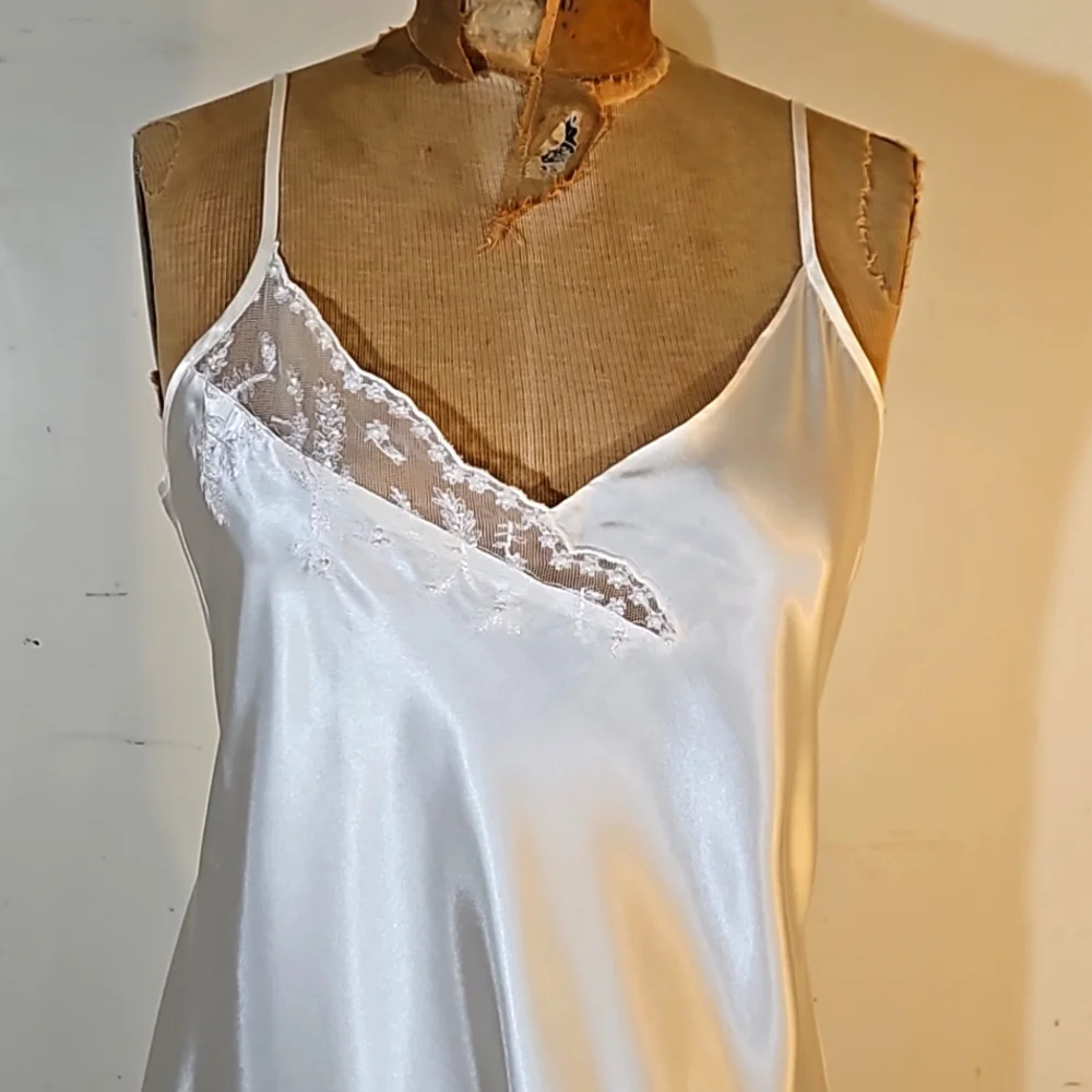 Vintage Long lacy beaded chemise by Valerie Stevens